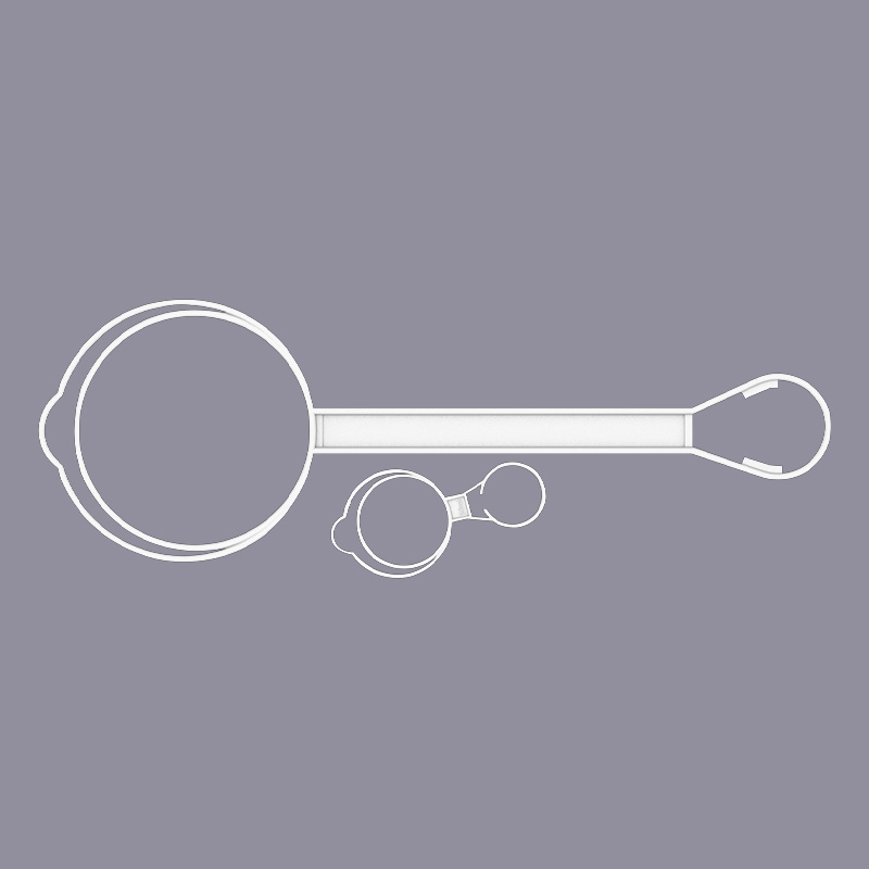 Percha de plástico tipo raqueta para botella de infusión